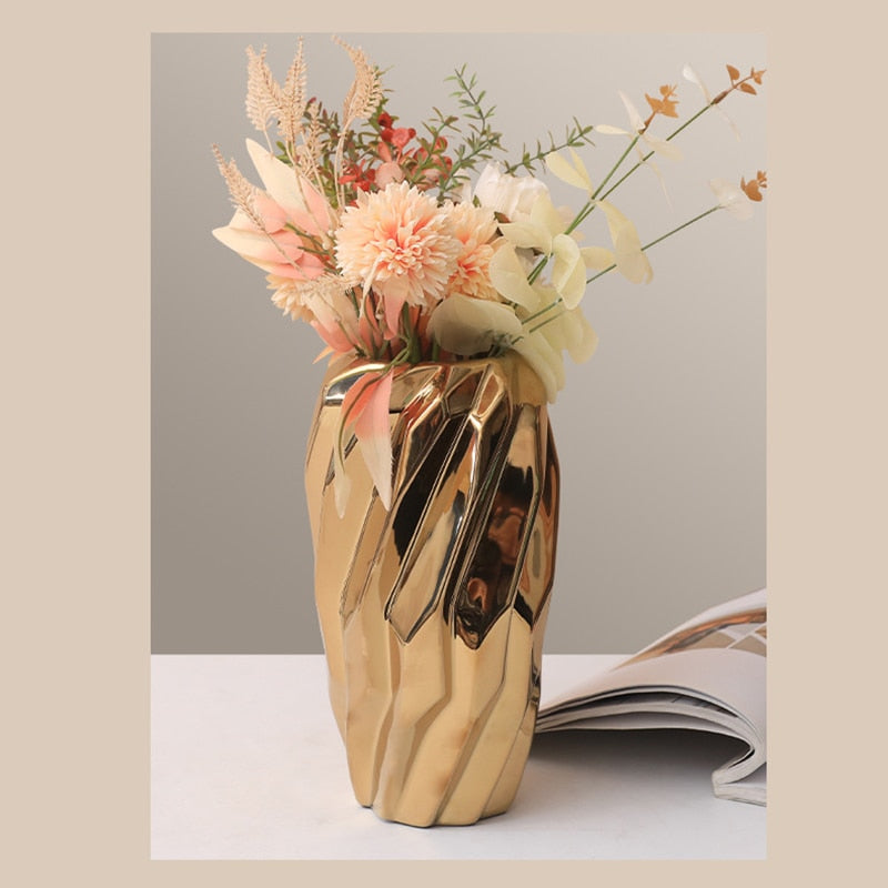 Luxury Gold-plated Ceramic Vase