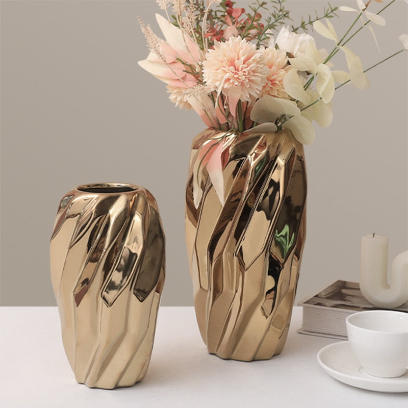 Luxury Gold-plated Ceramic Vase