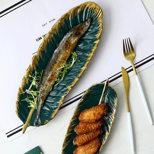 Nordic Ceramic Leaf Feather