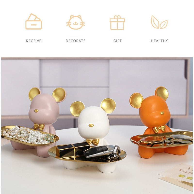 Nordic Resin Bear Tray Figurines