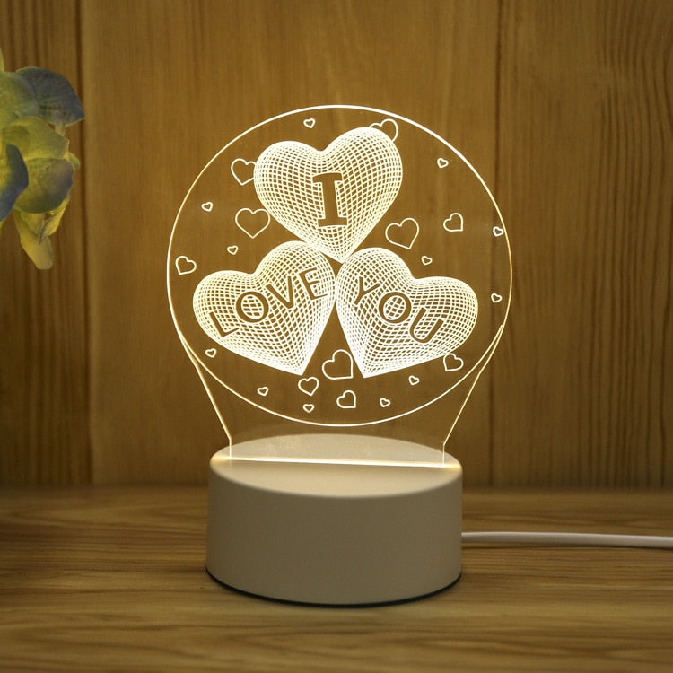 3D Acrylic USB Night Light Xmas Gift