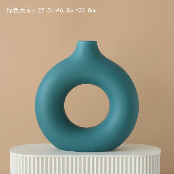 Nordic Ceramic Vase Hollow Donuts