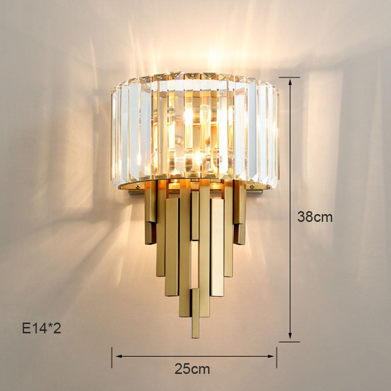 Luxury Hardware Crystal Wall Lamp