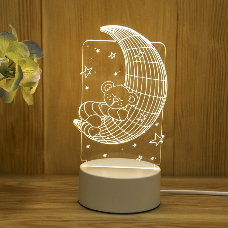 3D Acrylic USB Night Light Xmas Gift