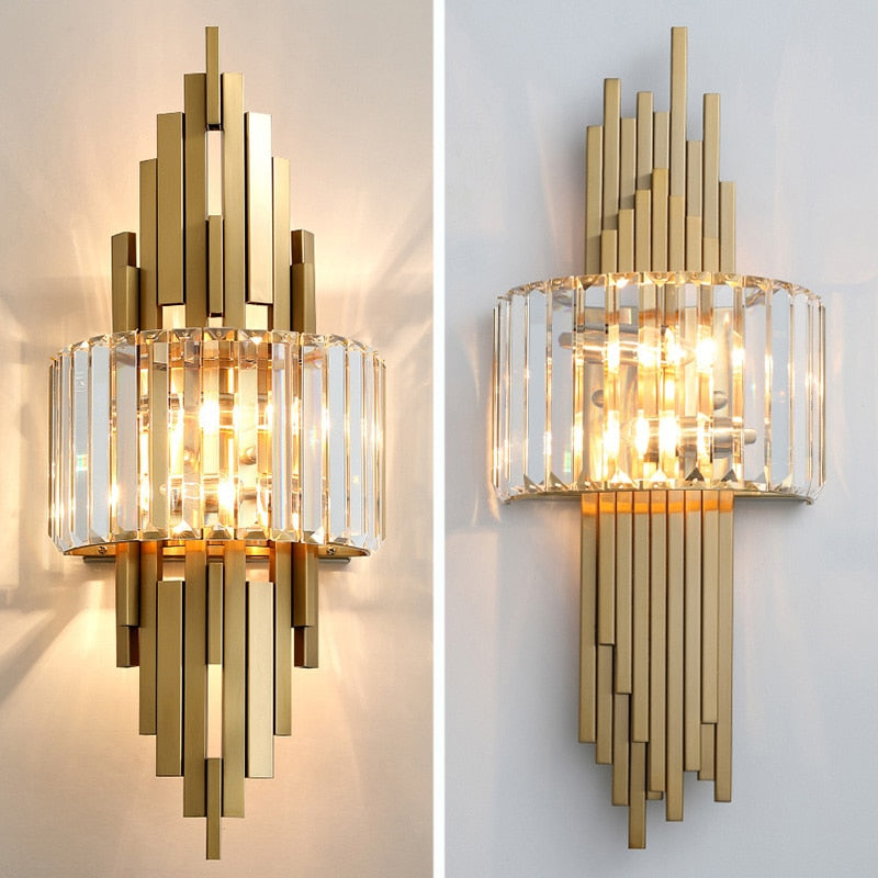 Luxury Hardware Crystal Wall Lamp