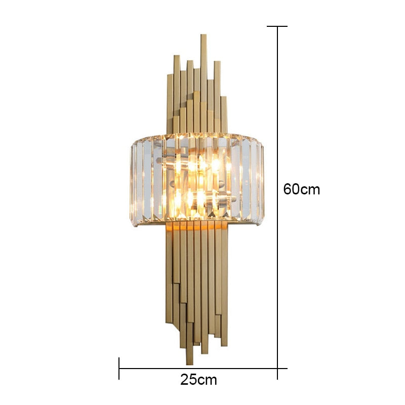 Luxury Hardware Crystal Wall Lamp