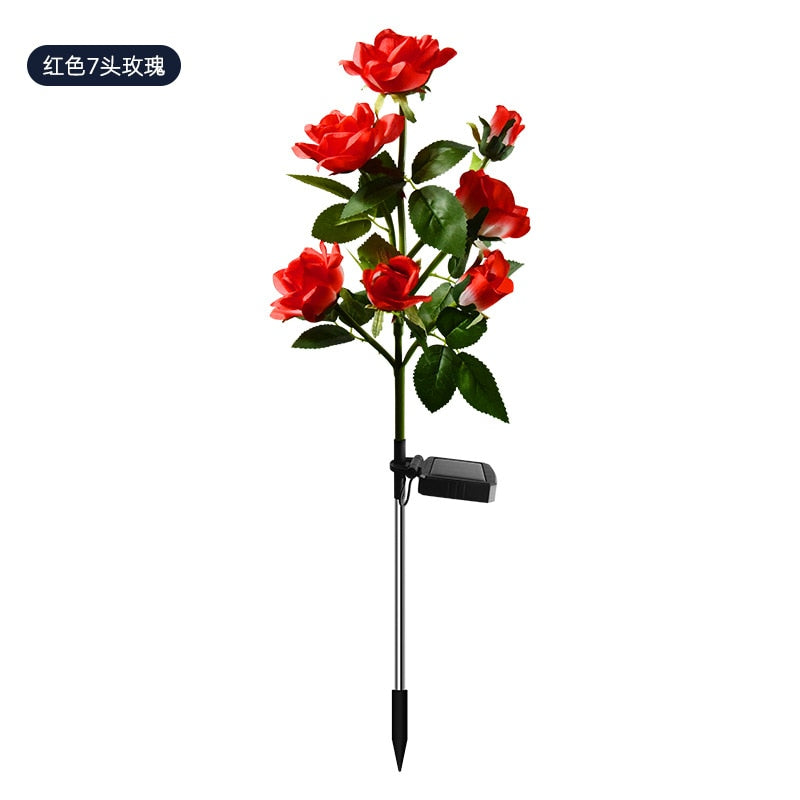 LED Solar Simulation Rose Flower