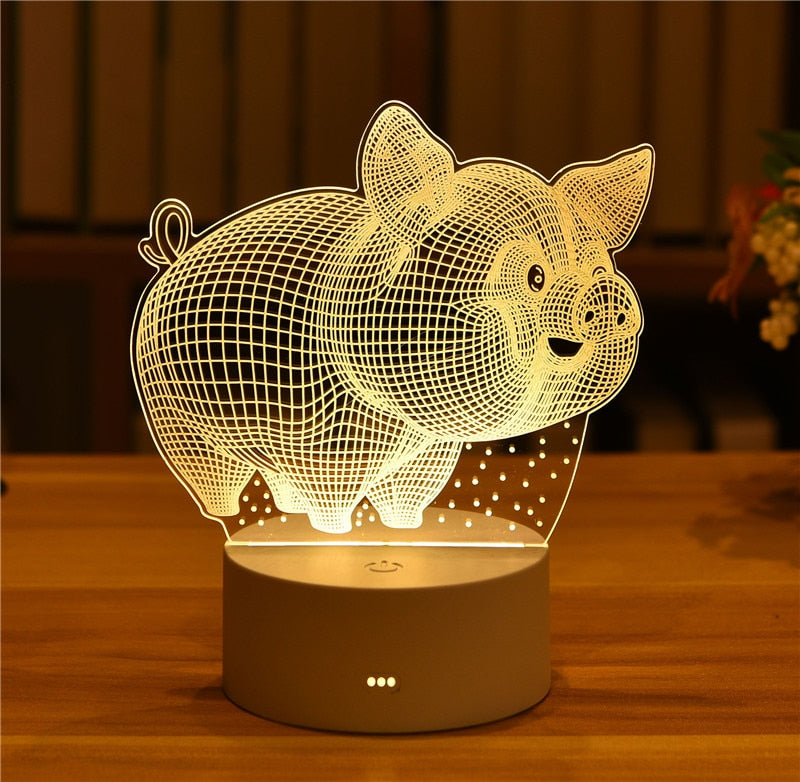 3D Acrylic USB Night Light Xmas Gift