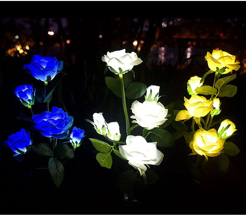 LED Solar Simulation Rose Flower