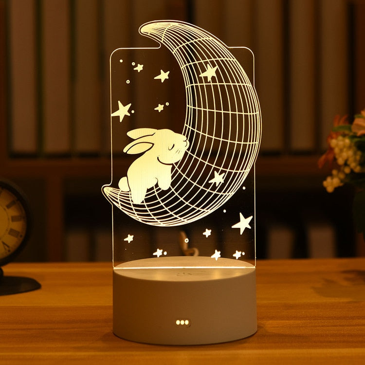 3D Acrylic USB Night Light Xmas Gift