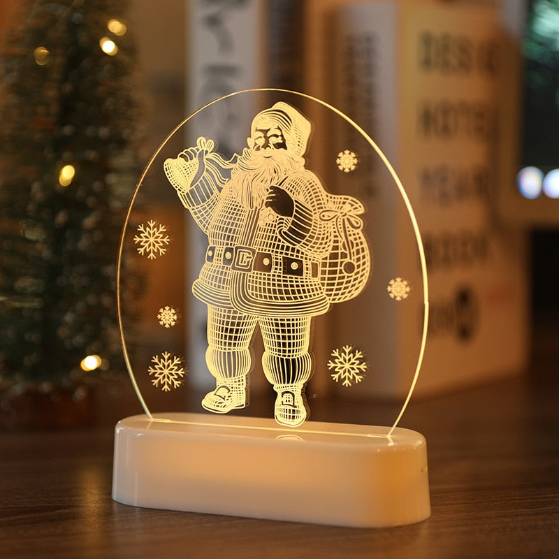 3D Acrylic USB Night Light Xmas Gift