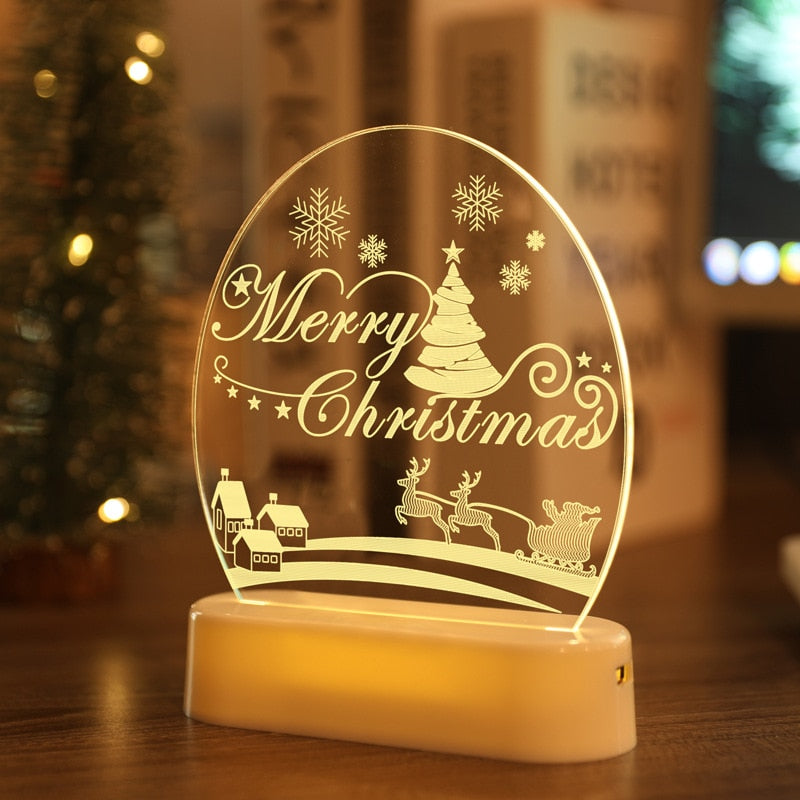 3D Acrylic USB Night Light Xmas Gift