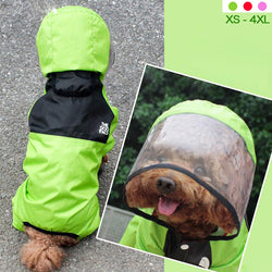 Pet Dog Raincoat Transparent Hooded