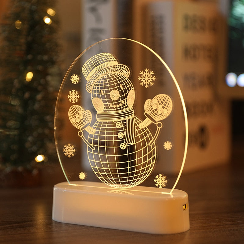 3D Acrylic USB Night Light Xmas Gift