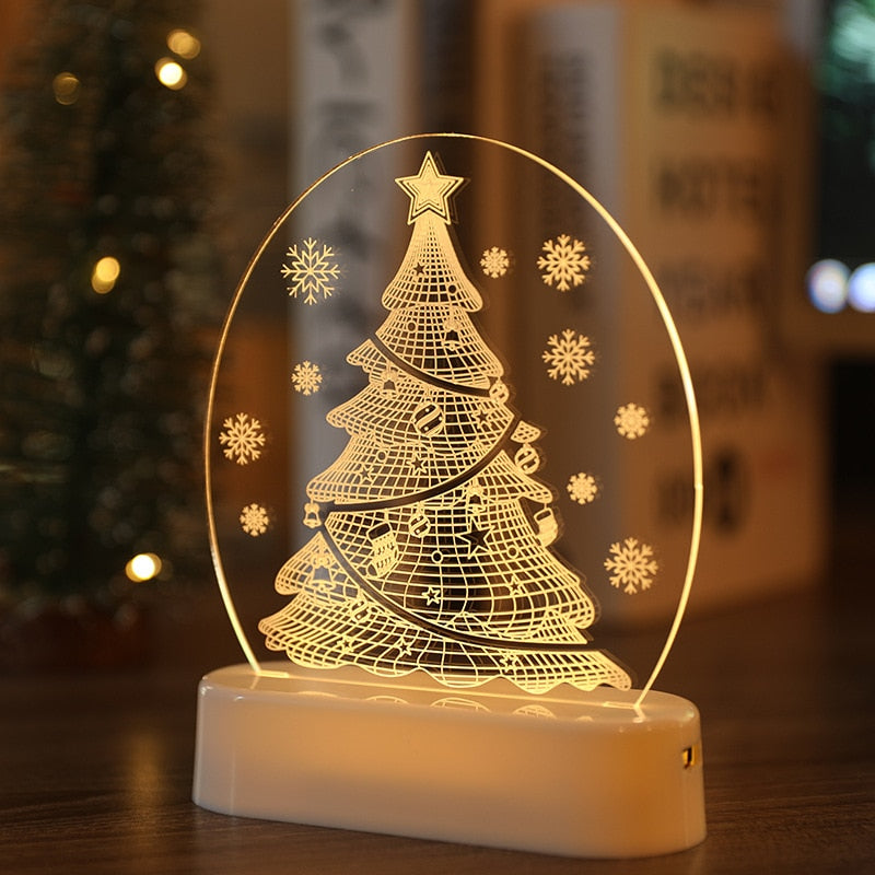 3D Acrylic USB Night Light Xmas Gift