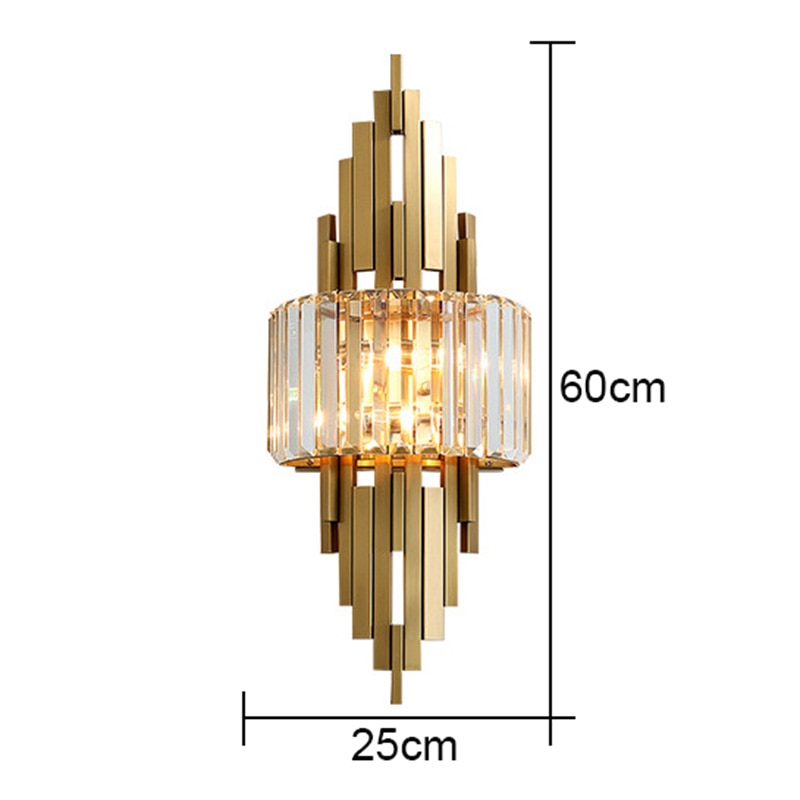 Luxury Hardware Crystal Wall Lamp