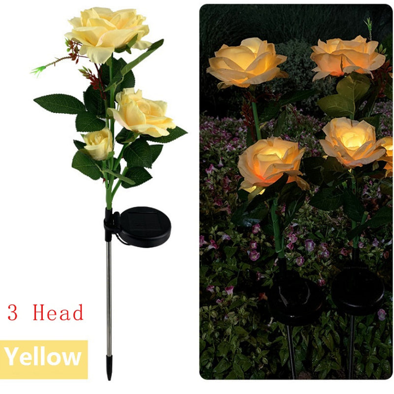 LED Solar Simulation Rose Flower