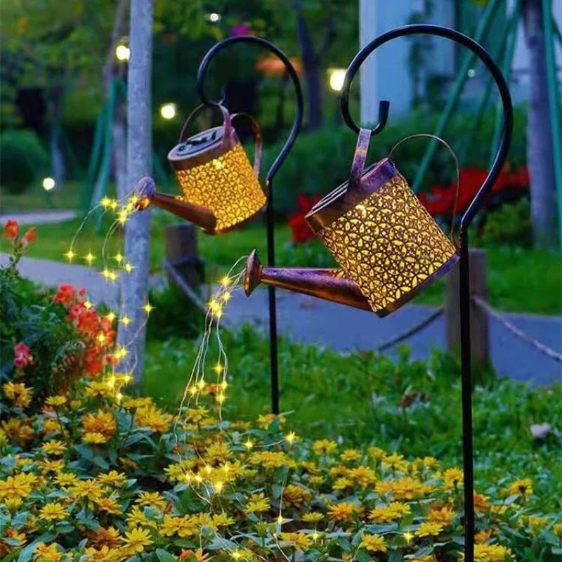 Solar Watering Can Sprinkles Lamp