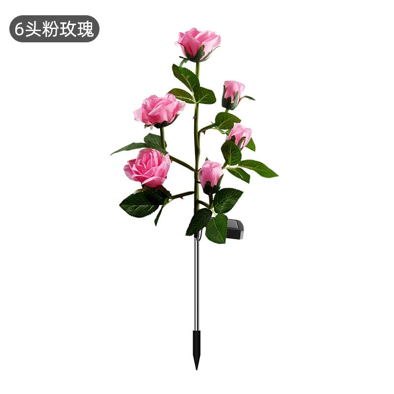 LED Solar Simulation Rose Flower